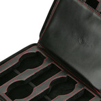 Watch Travel Case // Black + Red Stitching (2 Watch)