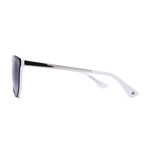 Unisex Samson Sunglasses // Shiny Black + Shiny White + Silver