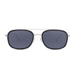 Unisex Roosevelt Polarized Sunglasses // Black + Pebble Blue