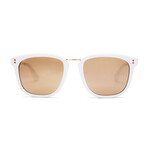 Unisex Samson Sunglasses // Shiny White + Gold