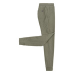 LOGAN Plain Cuffed Sweatpants // Army Green Melange (2XL)