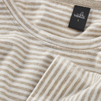 WOODS Striped T-Shirt // Sand + White Stripe (2XL)