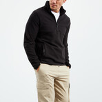 Men's Half-Zip Polar Fleece Pullover Sweatshirt // Black (S)