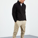 Men's Half-Zip Polar Fleece Pullover Sweatshirt // Black (S)