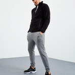 Men's Zip-Up Collared Polar Fleece Jacket // Black // 2X-Large