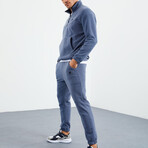 Men's Half-Zip Pullover + Jogger Polar Fleece Tracksuit Set // Petrol (S)