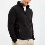 Men's Half-Zip Polar Fleece Pullover Sweatshirt // Black (S)