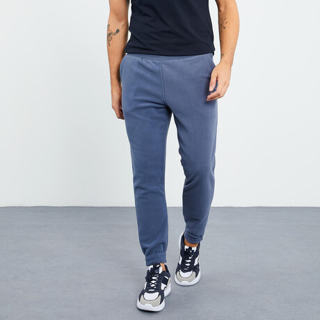 Men's Hidden Zipper Polar Fleece Joggers // Petrol (S)