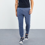 Men's Hidden Zipper Polar Fleece Joggers // Petrol (S)