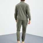 Men's Half-Zip Pullover + Jogger Polar Fleece Tracksuit Set // Sage (S)