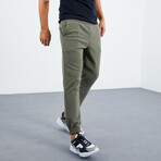 Men's Hidden Zipper Polar Fleece Joggers // Sage (S)