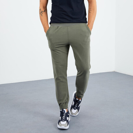 Men's Hidden Zipper Polar Fleece Joggers // Sage (S)