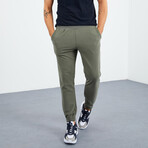 Men's Hidden Zipper Polar Fleece Joggers // Sage (S)