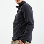 Men's Zip-Up Collared Polar Fleece Jacket // Anthracite (S)