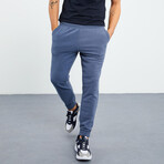 Men's Hidden Zipper Polar Fleece Joggers // Petrol (S)