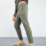 Men's Half-Zip Pullover + Jogger Polar Fleece Tracksuit Set // Sage (S)
