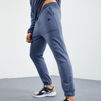 Men's Half-Zip Pullover + Jogger Polar Fleece Tracksuit Set // Petrol (S)
