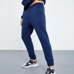 Men's Half-Zip Pullover + Jogger Polar Fleece Tracksuit Set // Indigo (S)