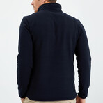 Men's Half-Zip Polar Fleece Pullover Sweatshirt // Navy Blue (S)