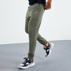 Men's Hidden Zipper Polar Fleece Joggers // Sage (S)