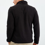Men's Half-Zip Polar Fleece Pullover Sweatshirt // Black (S)