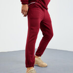 Men's Half-Zip Pullover + Jogger Polar Fleece Tracksuit Set // Burgundy (M)