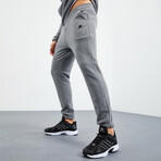 Men's Half-Zip Pullover + Jogger Polar Fleece Tracksuit Set // Gray Melange (S)