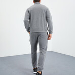 Men's Half-Zip Pullover + Jogger Polar Fleece Tracksuit Set // Gray Melange (S)