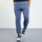 Men's Hidden Zipper Polar Fleece Joggers // Petrol (S)