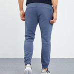 Men's Hidden Zipper Polar Fleece Joggers // Petrol (S)