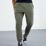 Men's Hidden Zipper Polar Fleece Joggers // Sage (S)