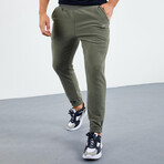 Men's Hidden Zipper Polar Fleece Joggers // Sage (S)