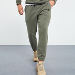 Men's Half-Zip Pullover + Jogger Polar Fleece Tracksuit Set // Sage (S)