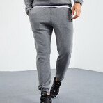 Men's Half-Zip Pullover + Jogger Polar Fleece Tracksuit Set // Gray Melange (S)