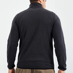 Men's Zip-Up Collared Polar Fleece Jacket // Anthracite (S)