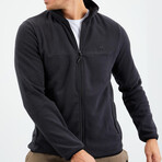 Men's Zip-Up Collared Polar Fleece Jacket // Anthracite (S)