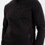 Men's Half-Zip Polar Fleece Pullover Sweatshirt // Black (S)