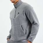 Men's Half-Zip Pullover + Jogger Polar Fleece Tracksuit Set // Gray Melange (S)