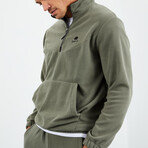 Men's Half-Zip Pullover + Jogger Polar Fleece Tracksuit Set // Sage (S)