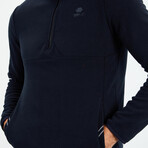 Men's Half-Zip Polar Fleece Pullover Sweatshirt // Navy Blue (S)