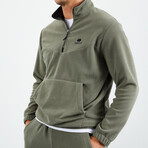 Men's Half-Zip Pullover + Jogger Polar Fleece Tracksuit Set // Sage (S)