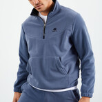 Men's Half-Zip Pullover + Jogger Polar Fleece Tracksuit Set // Petrol (S)