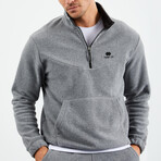 Men's Half-Zip Pullover + Jogger Polar Fleece Tracksuit Set // Gray Melange (S)