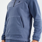 Men's Half-Zip Pullover + Jogger Polar Fleece Tracksuit Set // Petrol (S)