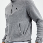 Men's Half-Zip Pullover + Jogger Polar Fleece Tracksuit Set // Gray Melange (S)
