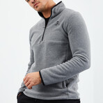 Men's Half-Zip Polar Fleece Pullover Sweatshirt // Gray Melange (S)