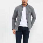 Men's Zip-Up Collared Polar Fleece Jacket // Gray Melange (S)