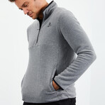 Men's Half-Zip Polar Fleece Pullover Sweatshirt // Gray Melange (S)