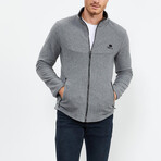 Men's Zip-Up Collared Polar Fleece Jacket // Gray Melange (S)