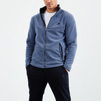 Men's Zip-Up Collared Polar Fleece Jacket // Petrol (S)